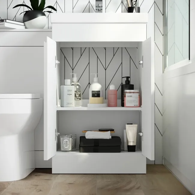 Trent Gloss White Combination Vanity Basin and Miami Toilet 1000mm