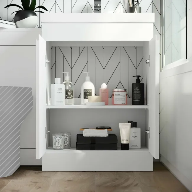 Trent Gloss White Basin Vanity and Back To Wall Unit 1100mm