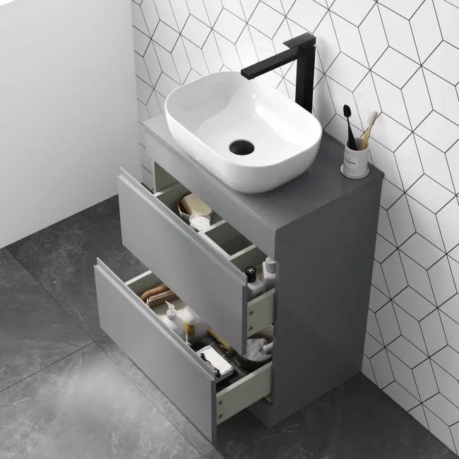 Trent Stone Grey Drawer 600mm - Excludes Counter Top Basin