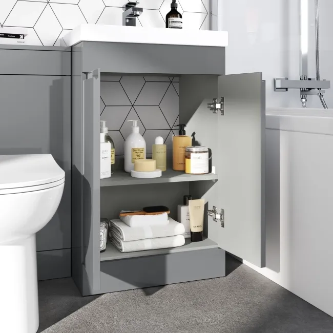 Trent Stone Grey Combination Vanity Basin and Aruba Toilet 1000mm