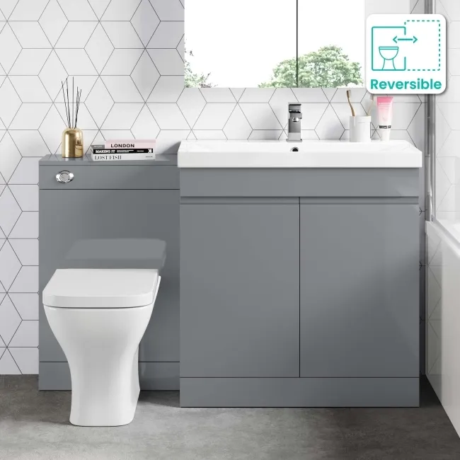 Trent Stone Grey Combination Vanity Basin and Atlanta Toilet 1300mm