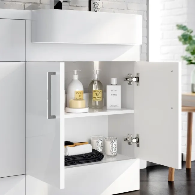 Harper Gloss White Combination Vanity Basin and Aruba Toilet 1200mm - Right Handed