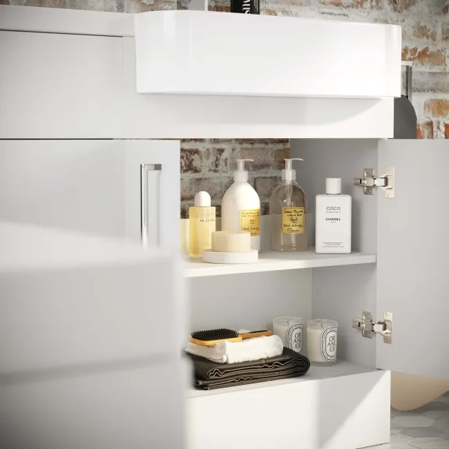 Harper Gloss White Combination Vanity Basin and Atlanta Toilet 1200mm - Right Handed