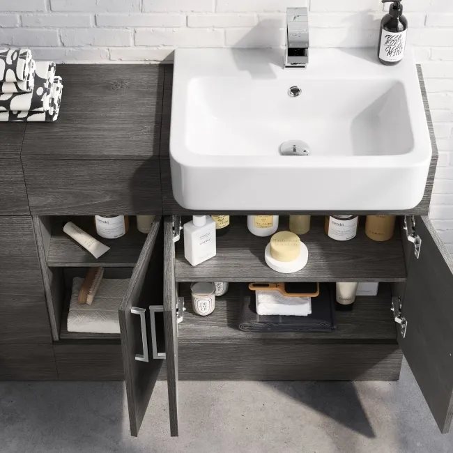 Harper Charcoal Elm Combination Vanity Basin and Miami Toilet 1500mm
