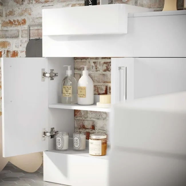 Harper Gloss White Basin Vanity and Back To Wall Toilet Unit 1000mm