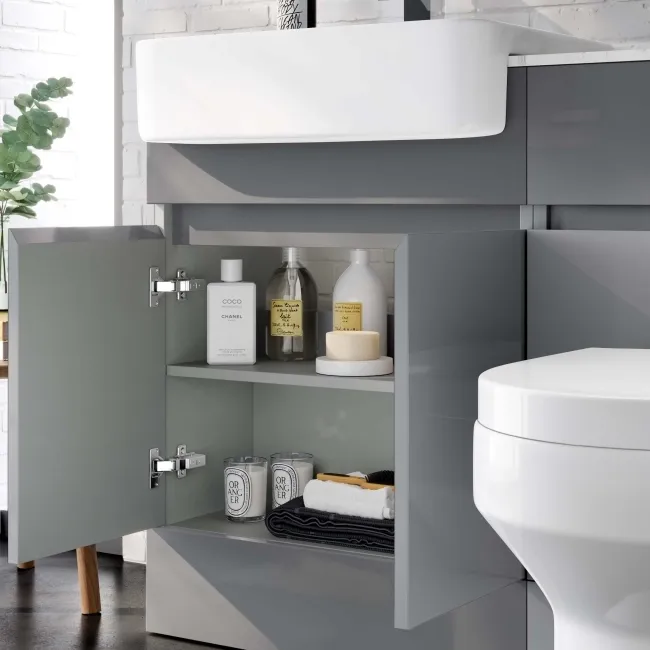 Foster Stone Grey Combination Vanity Basin with Marble Top & Denver Toilet 1200mm