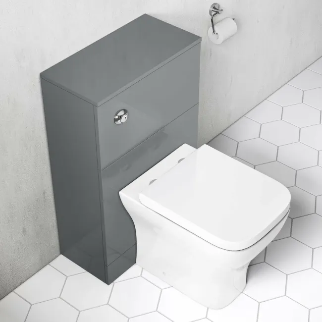 Austin Stone Grey Slimline Back To Wall Unit and Atlanta Toilet