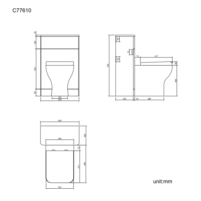 Bali Curved Tungsten Grey Slimline Back To Wall Unit and Atlanta Toilet