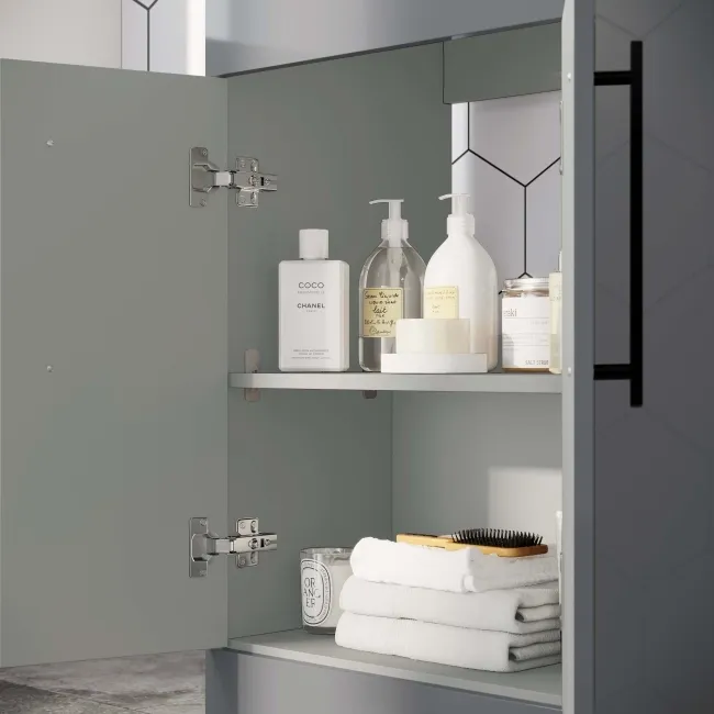 Avon Stone Grey Basin Vanity 500mm - Black Accents