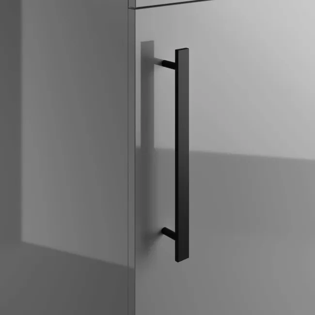 Avon Stone Grey Combination Vanity Basin and Miami Toilet 950mm - Black Accents