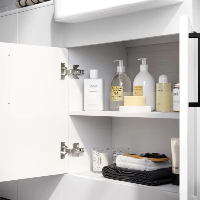 Harper Gloss White Combination Vanity Basin and Aruba Toilet 1500mm - Black Accents