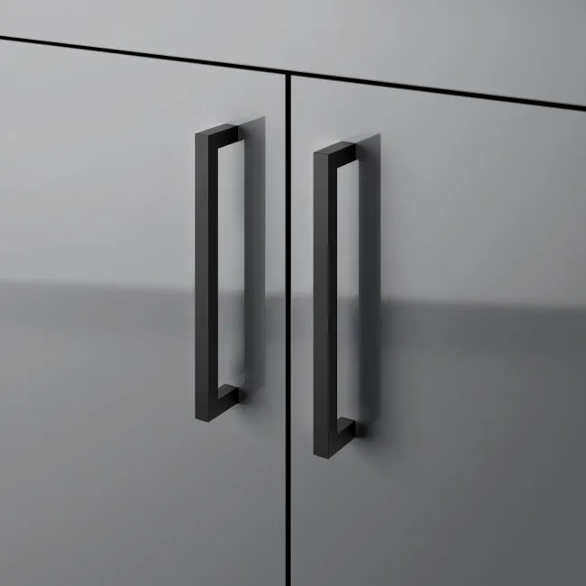 Harper Stone Grey Vanity with Semi Recessed Basin 600mm - Black Accents