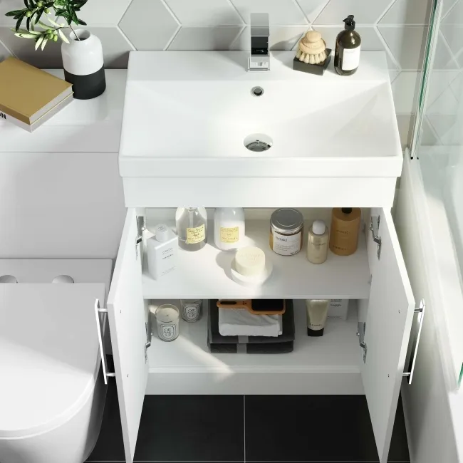 Avon Gloss White Combination Vanity Basin and Boston Toilet 1100mm