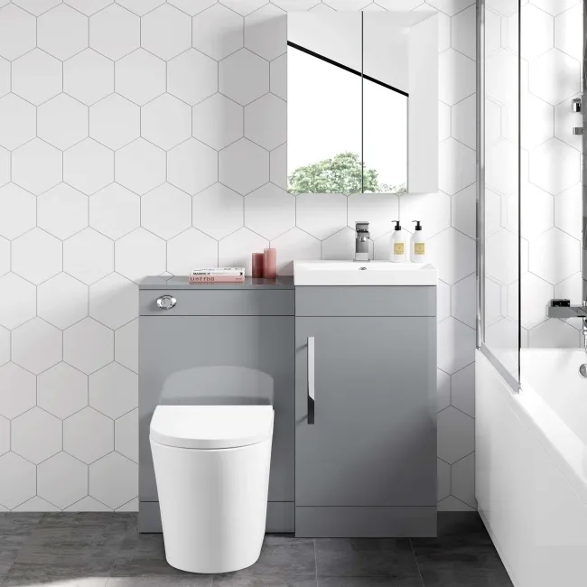 Avon Stone Grey Combination Vanity Basin and Boston Toilet 950mm