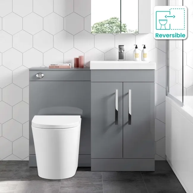 Avon Stone Grey Combination Vanity Basin and Boston Toilet 1000mm