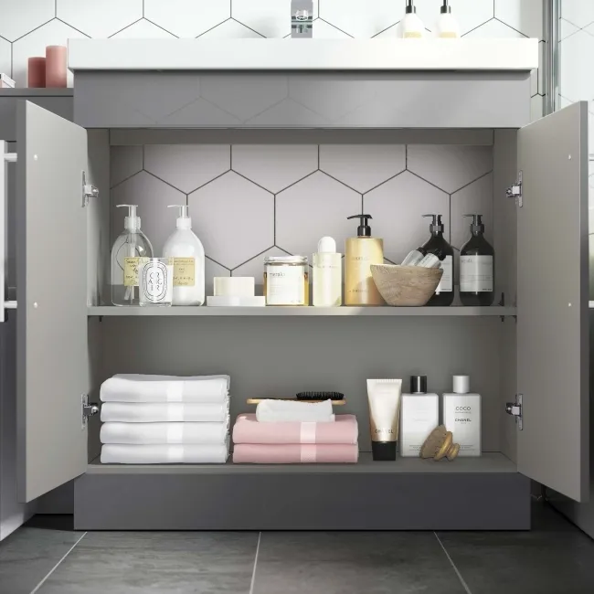 Avon Stone Grey Combination Vanity Basin and Boston Toilet 1300mm