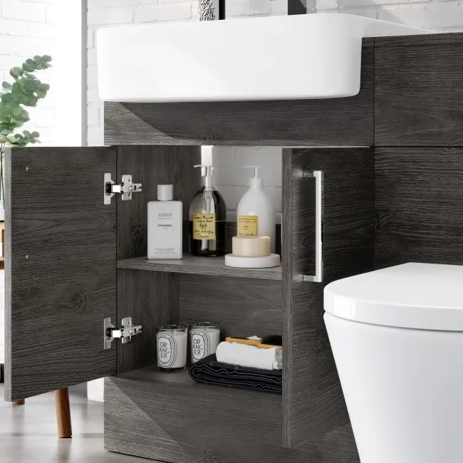 Harper Charcoal Elm Combination Vanity Basin and Boston Toilet 1200mm
