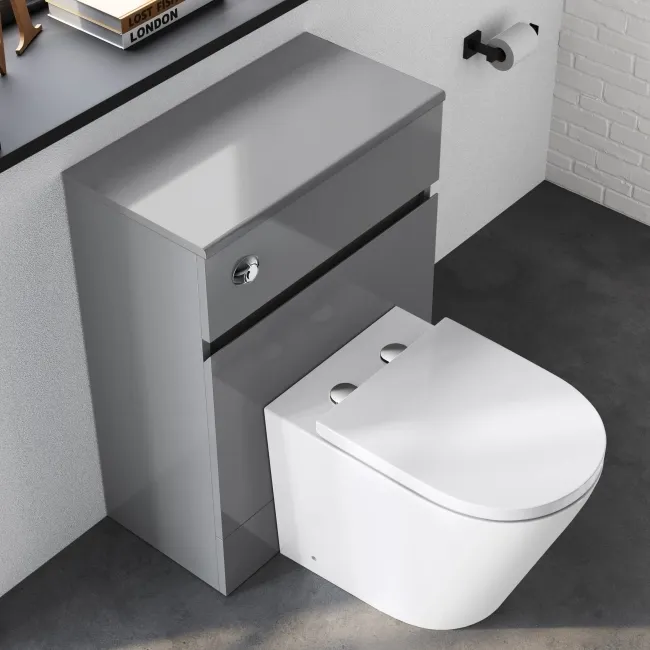 Foster Stone Grey Back To Wall Unit and Boston Toilet