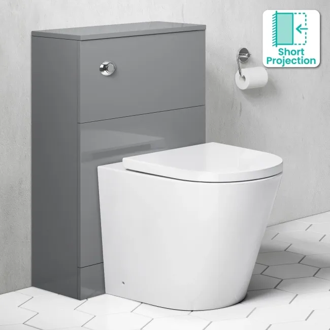 Austin Stone Grey Slimline Back To Wall Unit and Boston Toilet