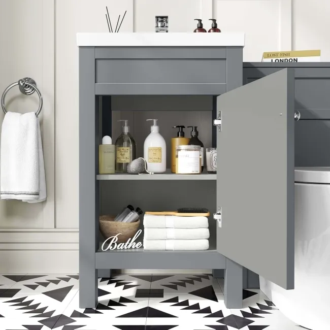 Bermuda Dove Grey Combination Vanity Basin and Boston Toilet 1000mm