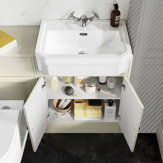 Monaco Chalk White Combination Vanity Traditional Basin and Boston Toilet 1200mm
