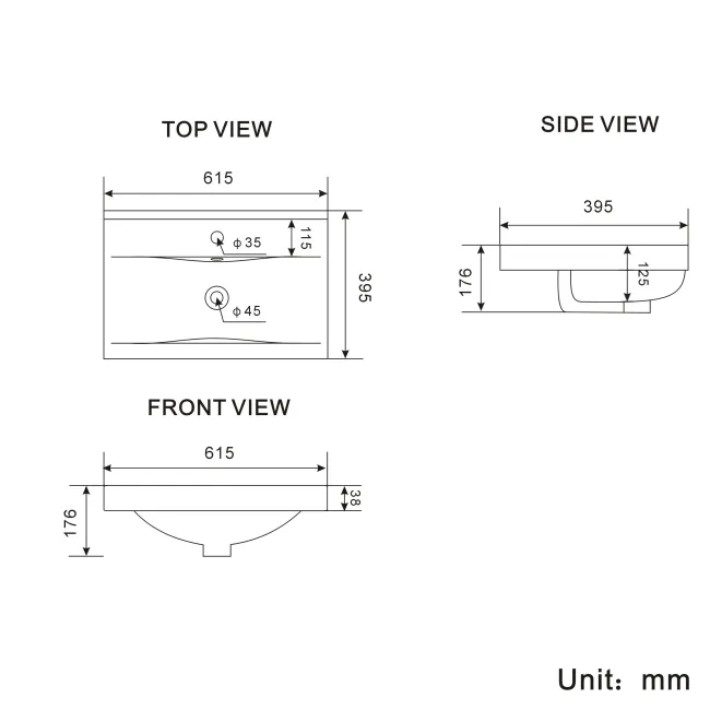 Bermuda Midnight Green Basin Vanity 600mm - Brushed Brass Accents