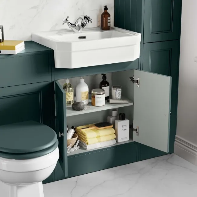 Monaco Midnight Green Traditional Basin Vanity 600mm