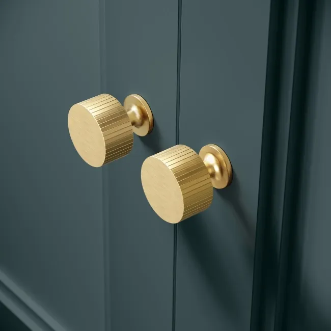 Monaco Midnight Green Basin Vanity 600mm - Brushed Brass Accents