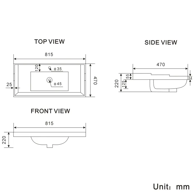 Lucia Midnight Green Basin Vanity 830mm