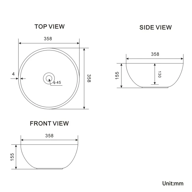 Lucia Graphite Grey Vanity with Oak Effect Top & Round Counter Top Basin 640mm - Brass Knurled Handles
