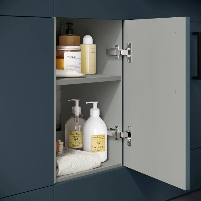 Harper Navy Blue Combination Vanity Basin with Marble Top 1500mm (Excludes Toilet) - Black Accents