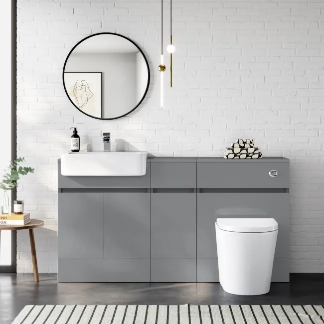 Foster Stone Grey Combination Vanity Basin and Boston Toilet 1500mm