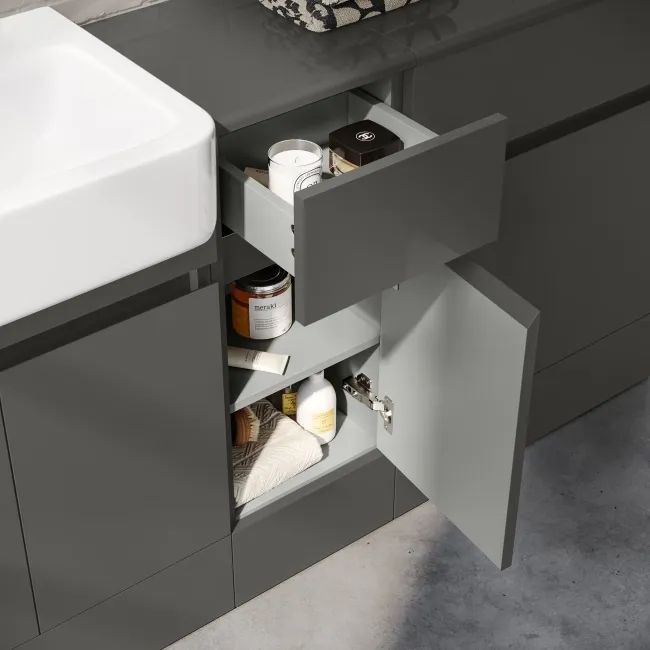 Foster Tungsten Grey Combination Vanity Basin 1500mm - Excludes Toilet