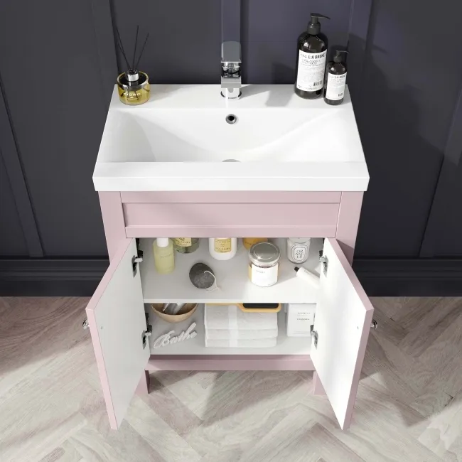 Bermuda Cashmere Pink Basin Vanity 600mm