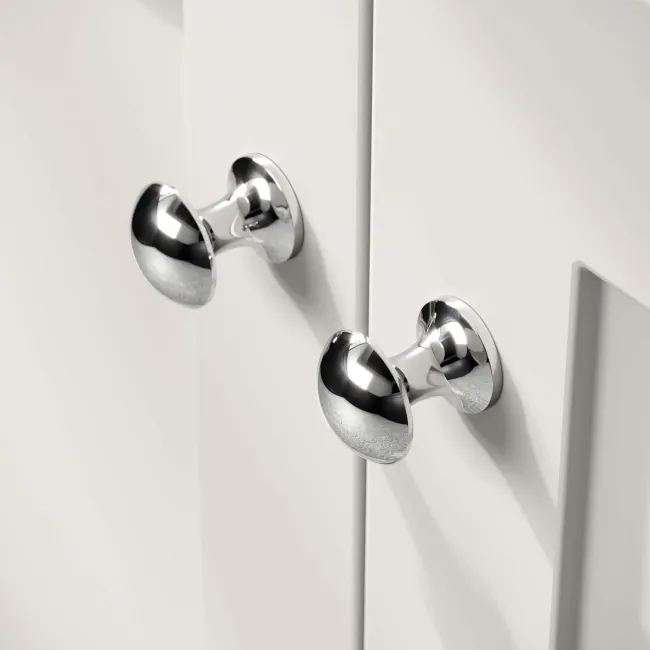 Milos Cotton White Vanity with Mesa Basin 500mm - Chrome Handles