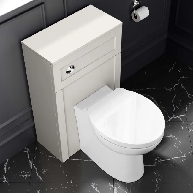 Milos Cotton White Combination Vanity Basin and Austin Toilet 1000mm - Chrome Handles