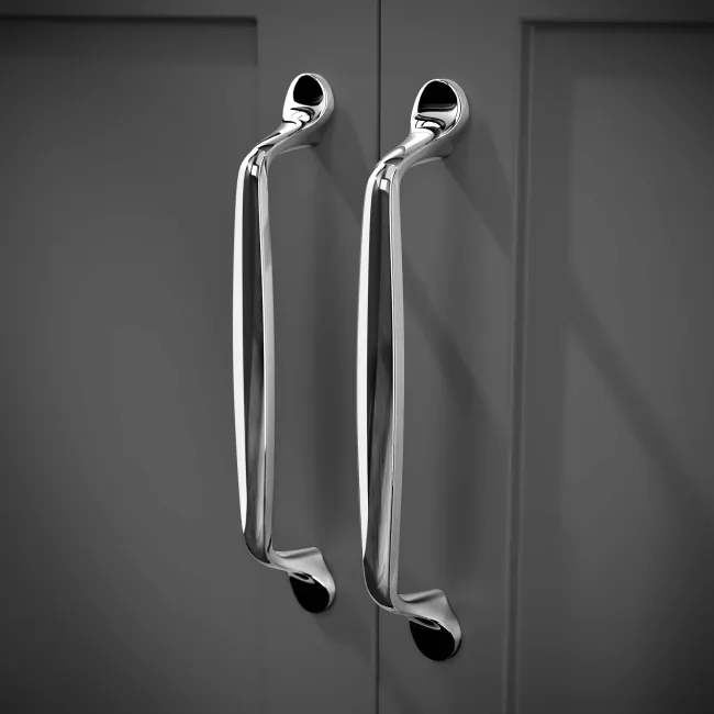 Milos Slate Grey Basin Vanity 600mm - Traditional Handles