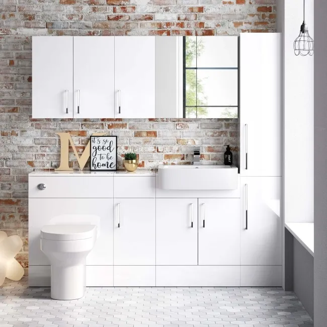 Harper Gloss White Wall Hung Cabinet 600x600mm