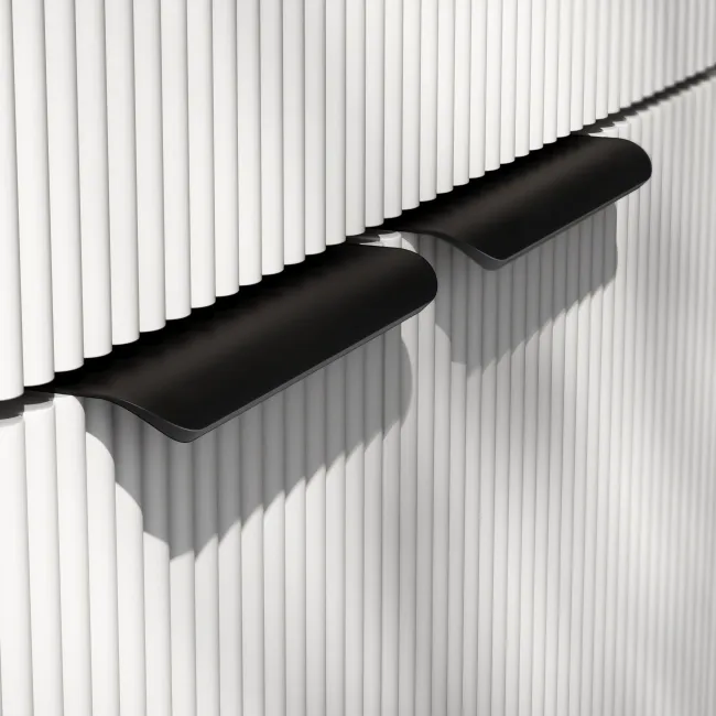 Sicily Fluted Coastal White Basin Vanity and Back To Wall Toilet Unit 1200mm (Excludes Toilet) - Black Accents