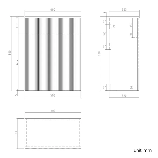 Sicily Fluted Coastal White Basin Vanity and Back To Wall Toilet Unit 1200mm (Excludes Toilet) - Chrome Handles- Right Handed