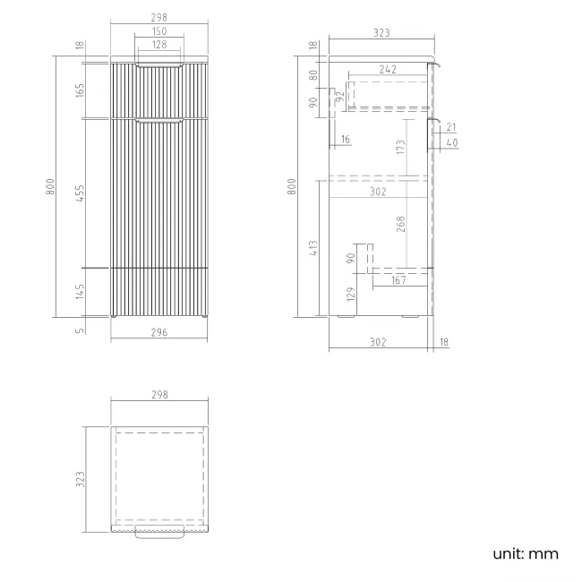 Sicily Fluted Coastal White Combination Vanity Basin with Marble Top & Boston Toilet 1500mm - Chrome Handles
