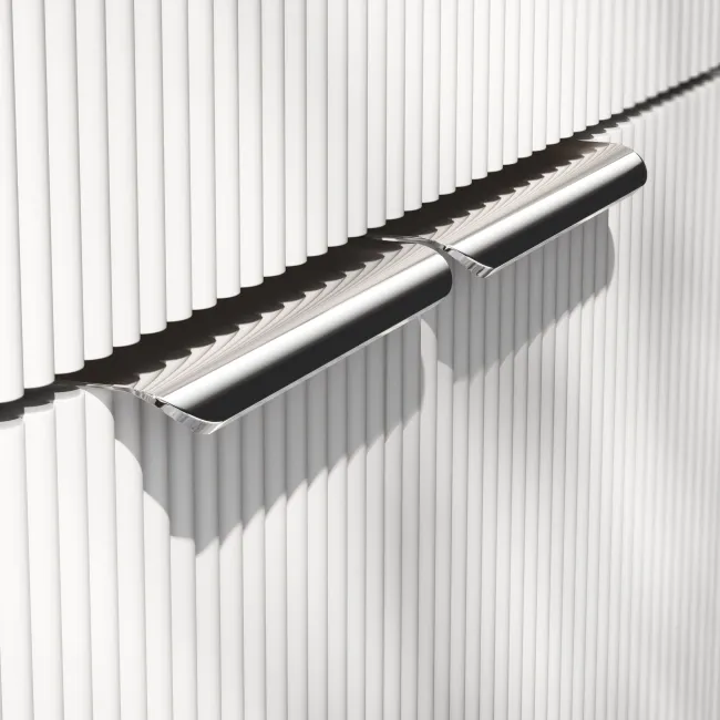 Havana Fluted Coastal White Basin Vanity and Back To Wall Toilet Unit 1000mm (Excludes Toilet) - Chrome Handles