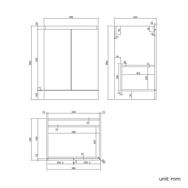 Corsica Gloss White Vanity with Marble Top & Marin Basin 600mm