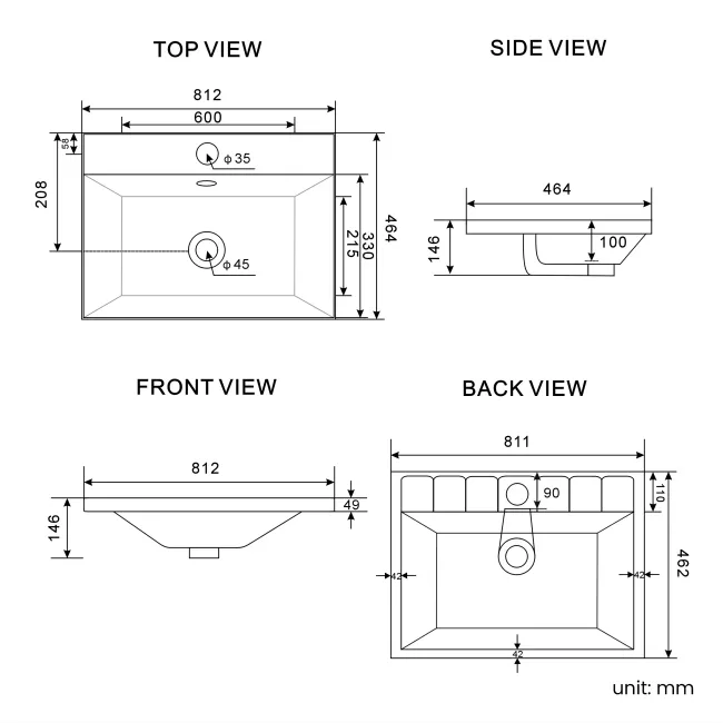 Crete Fluted Linen White Basin Vanity Drawer 800mm