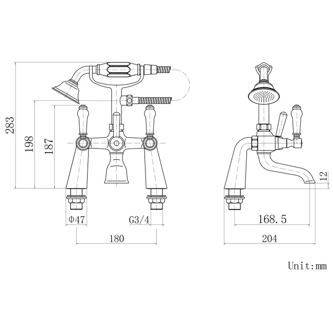 Cherwell Traditional Chrome Basin & Bath Mixer Tap Set