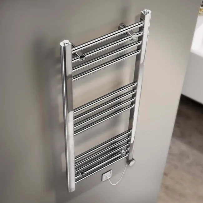 Barcelona Electric Chrome Straight Heated Towel Rail 1000x400mm