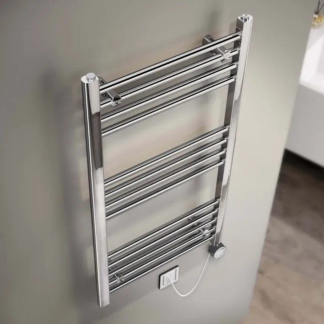 Barcelona Electric Chrome Straight Heated Towel Rail 1000x500mm