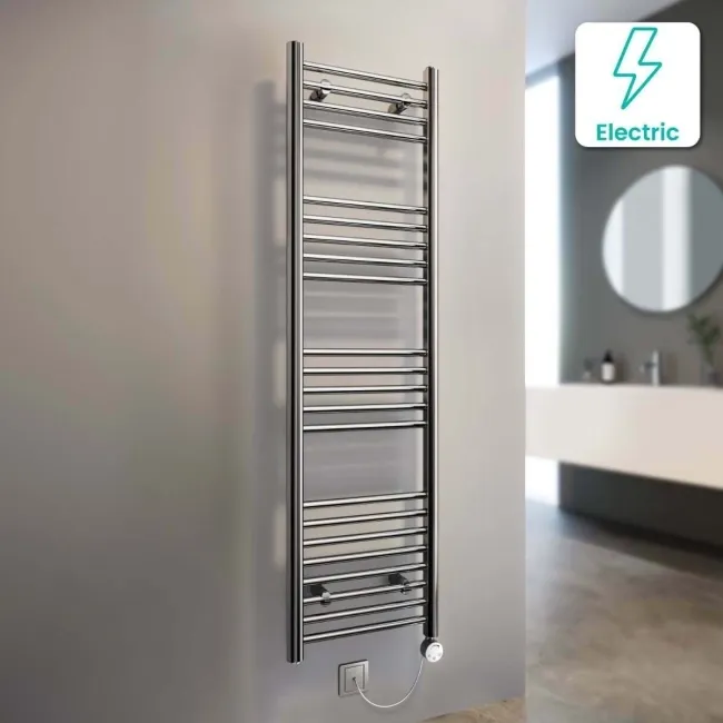 Barcelona Electric Chrome Straight Heated Towel Rail 1600x400mm