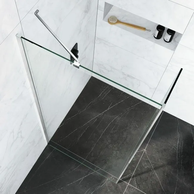 Copenhagen Easy Clean 8mm Wet Room Shower Glass Panel 1000mm & 250mm Return Panel