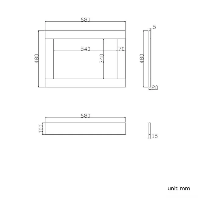 Traditional Slate Grey Wooden Bath Panel Pack 1700x680mm